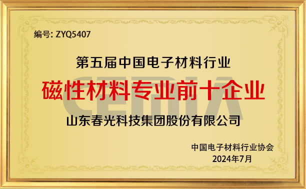 中国电子材料行业磁性材料专业前十企业